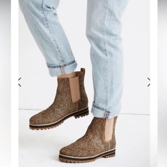 Madewell The Ivy Chelsea Boot in Mini Dot Tan/Black Calf Hair NWOB - Picture 4 of 13